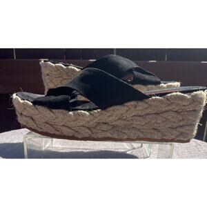 Women's Michael Kors Espadrille Black Sandals Size 9.5M Made In Brazil